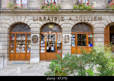 Antiquitäten und seltene Buchhandlung und drucken Händler, alte Stadt Genf, Schweiz Stockfoto