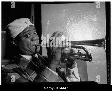 Louis Armstrong, Aquarium, New York, N.Y., Ca. Juli 1946 (William S. Gottlieb 00221) Stockfoto