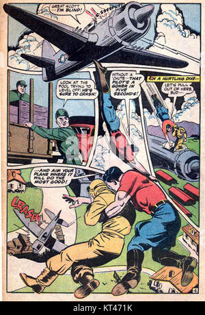 Ein Werbebild für America's Best Comics, das Comic-Kunst und Charaktere des beliebten Comic-Verlags zeigt. Bekannt für sein vielfältiges Geschichtenerzählen und Charakterdesign. Stockfoto