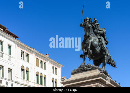 Reiter Statue, errichtete König Victor Emmanuel II., der erste König des vereinigten Italien, Venedig, Italien zu ehren Stockfoto