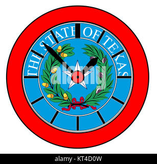 Texas State Seal Wecker Stockfoto