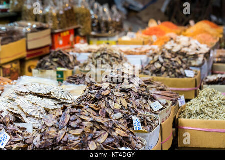 Getrocknete Meeresfrüchte auf einem Thai Street-Markt in Bangkok, Thailand Stockfoto