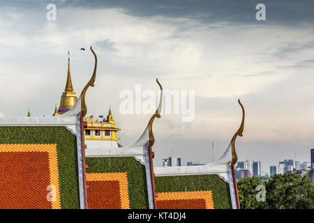 Der Stupa an der Spitze der Wat Saket, auch bekannt als die goldenen Bergs, im historischen Viertel von Bangkok, Thailand-Hauptstadt. Stockfoto
