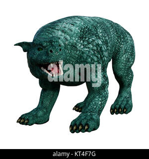 3D-Rendering Gargoyle Hound auf Weiß Stockfoto