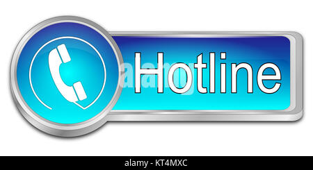 Glänzend blau Hotline Button â € "3D-Bild Stockfoto