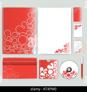 Corporate Identity-Vorlage mit farbigen Elementen. Vektor-Unternehmen-Business-Stil für Brandbook, Bericht und Leitlinie. Stock Vektor