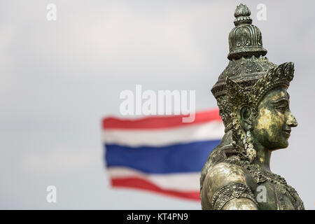 Der Stupa an der Spitze der Wat Saket, auch bekannt als die goldenen Bergs, im historischen Viertel von Bangkok, Thailand-Hauptstadt. Stockfoto