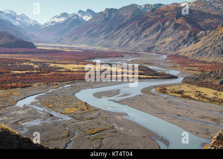 Herbst im Fitz Roy Moutain, Patagonien, El Chalten - Argentinien Stockfoto