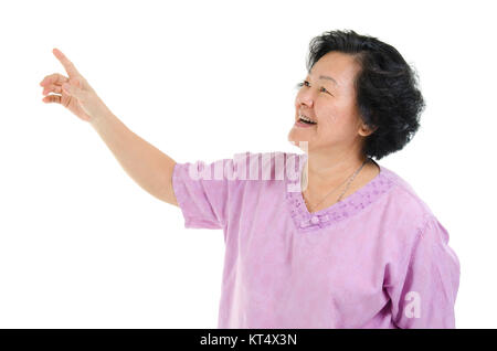 Ältere Erwachsene Frau finger, Stockfoto