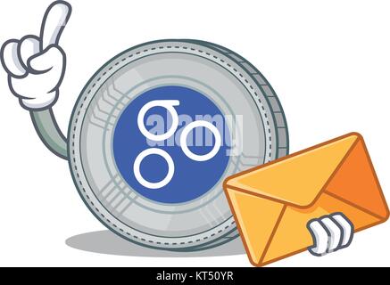 Mit Umschlag OmesiGo Münze Charakter Cartoon Stock Vektor