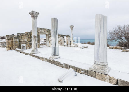 Chersonesus Ruinen auf der Krim, Sewastopol im Winter Stockfoto