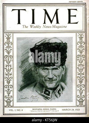 Mustafa Kemal Pascha Time magazine Vol. I Nr. 4 vom 24. März 1923 Stockfoto