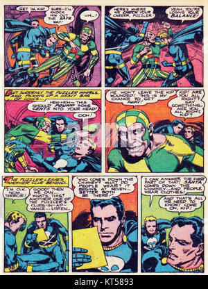 Eine Comic-Referenz unter dem Titel *Americas Best Comics*, die wahrscheinlich eine Serie oder Publikation darstellt, die sich auf die Geschichte oder Kultur des amerikanischen Comics bezieht. Stockfoto