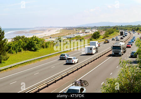 Der A55 Hauptstraße in Colwyn Bay, North Wales Stockfoto