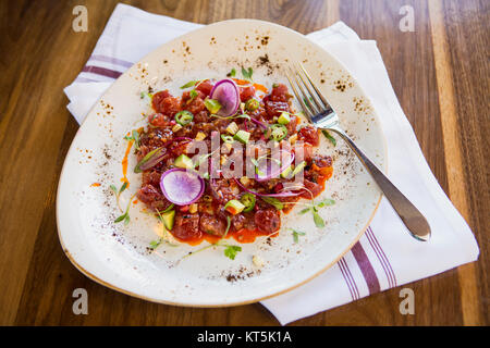 Ahi Thunfisch Ceviche, Santo Mezcal, Santa Barbara, Kalifornien Stockfoto