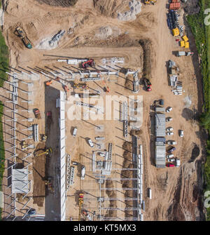 Baustelle von oben geschossen. Stockfoto