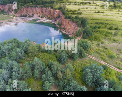 Blue Laggon sehen von oben im alten Sand mir in Polen. Stockfoto