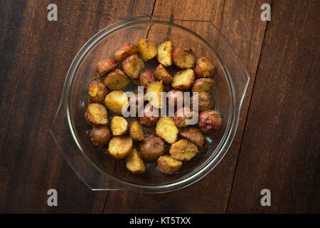Ofen gerösteten Kartoffeln Draufsicht Stockfoto