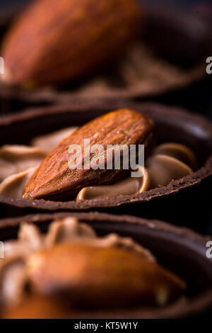 Schokolade close-up. Verschiedene Pralinen Stockfoto