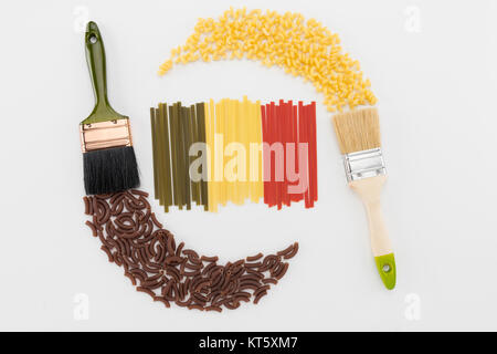 Italienische Pasta bunte Makkaroni Stockfoto