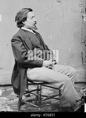 Porträt von Thomas Nast (1840–1902), einem in Deutschland geborenen amerikanischen Karikaturisten und Karikaturisten, fotografiert von Mathew Brady zwischen 1860 und 1875. Dieses Bild ist Teil der Brady-Handy-Sammlung der Library of Congress. Stockfoto