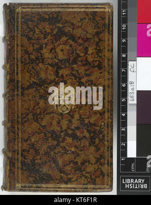 Der obere Umschlag der Argenis-Manuskripte mit der Bezeichnung 683a18 ist ein wichtiges Beispiel für historische Buchbinderei mit kompliziertem Design und handwerklichem Können. Stockfoto