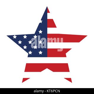 Stern mit USA-Flagge isolierte Symbol Vektor illustration Design Stock Vektor
