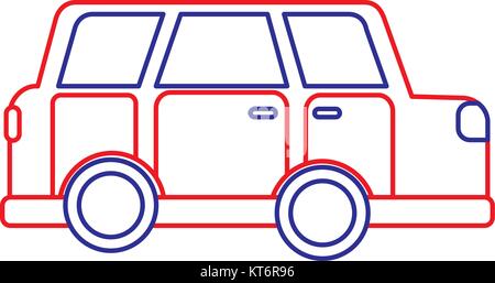 Auto Seitenansicht icon image Vector Illustration Design blau rote Linie Stock Vektor