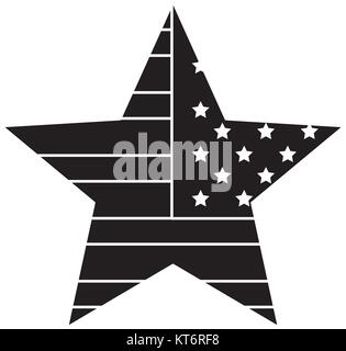 Stern mit USA-Flagge isolierte Symbol Vektor illustration Design Stock Vektor