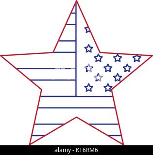 Stern mit USA-Flagge isolierte Symbol Vektor illustration Design Stock Vektor