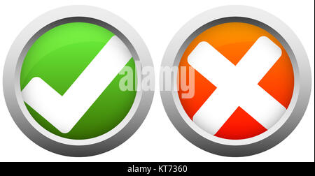 Schaltflächen Ja und Nein Stockfoto