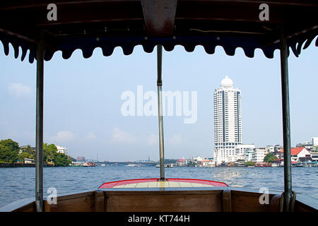 Blick auf Fluss Chao Phraya Tourismus Snenic Bangkok zu transportieren Stockfoto