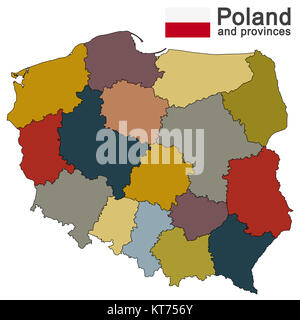 Land Polen und Wojewodschaften Stockfoto