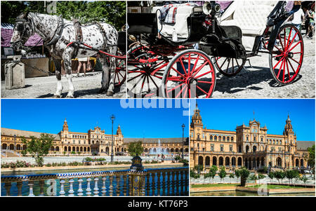 Collage von Sevilla Andalusien Spanien Stockfoto