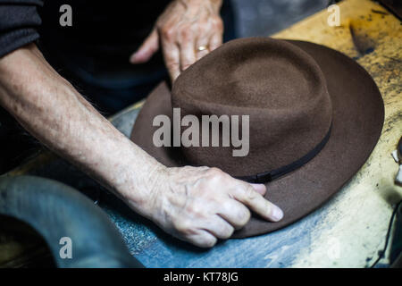 Hatter einen Hut Stockfoto