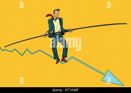 Geschäftsmann Seiltänzer Stock Vektor
