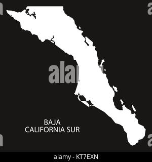 Baja California Sur Mexiko Karte schwarz invertiert silhouette Stockfoto