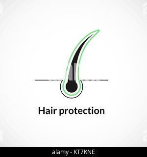 Haar Schutz Symbol mit defensive layer Abbildung Stock Vektor