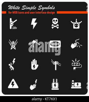 Hohe Spannung Icon Set Stockfoto