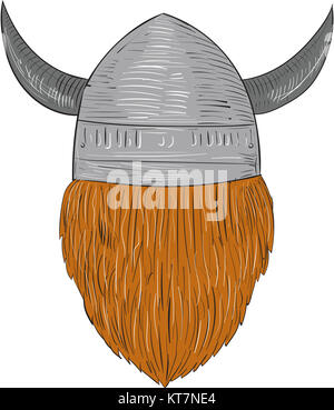 Viking Warrior Kopf Rückansicht Stockfoto