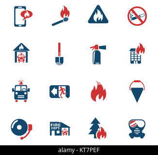 Feuerwehr Icon Set Stockfoto