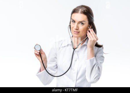 Ärztin mit Stethoskop Stockfoto