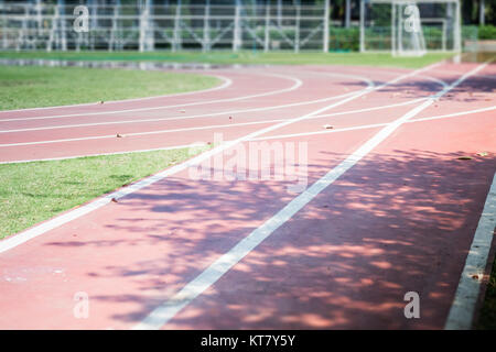 Alte Laufstrecke in der Schule Stockfoto