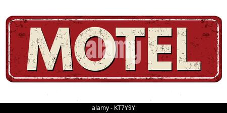 Motel vintage rostiges Metall Zeichen auf weißem Hintergrund, Vector Illustration Stock Vektor