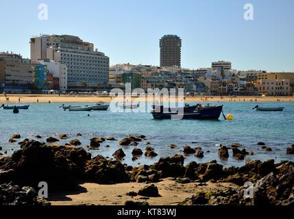 Der Strand Las Canteras in Las Palmas auf Gran Canaria, Kanarische Inseln, Spanien Stockfoto