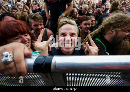 Tausende Festivalbesucher und Heavy Metal Musik Liebhaber sammeln jedes Jahr für die jährliche Hard Rock und Heavy Metal Musik Festival Copenhell in Kopenhagen. Dänemark 22/06 2017. Stockfoto