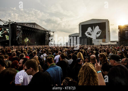 Tausende Festivalbesucher und Heavy Metal Musik Liebhaber sammeln jedes Jahr für die jährliche Hard Rock und Heavy Metal Musik Festival Copenhell in Kopenhagen. Dänemark 22/06 2017. Stockfoto