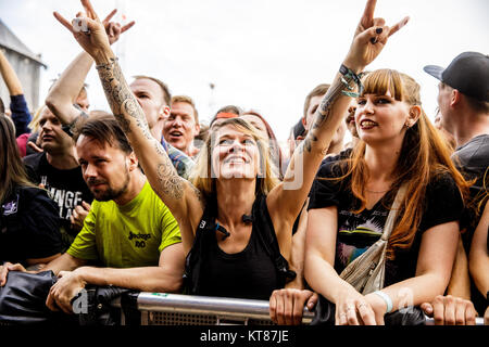 Tausende Festivalbesucher und Heavy Metal Musik Liebhaber sammeln jedes Jahr für die jährliche Hard Rock und Heavy Metal Musik Festival Copenhell in Kopenhagen. Dänemark 22/06 2017. Stockfoto