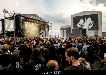 Tausende Festivalbesucher und Heavy Metal Musik Liebhaber sammeln jedes Jahr für die jährliche Hard Rock und Heavy Metal Musik Festival Copenhell in Kopenhagen. Dänemark 22/06 2017. Stockfoto