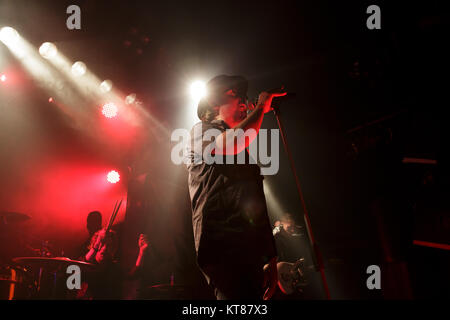 Die schwedische Rockband tote Seele führt ein Live Konzert in Kulturbolaget in Malmö. Hier Sänger anders Landelius wird gesehen, live auf der Bühne. Schweden, 04.10.2014. Stockfoto